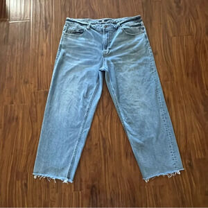 Frye Denim Jeans Womens size 32 High Rise Cropped Straight Raw Hem